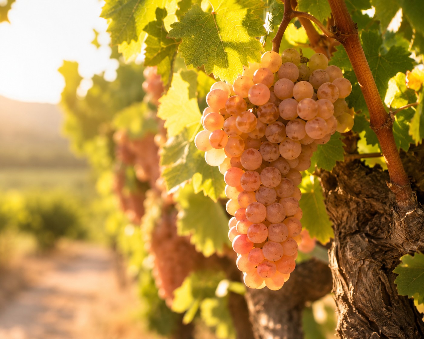 Grappe de raisin mûr sur la vigne du domaine